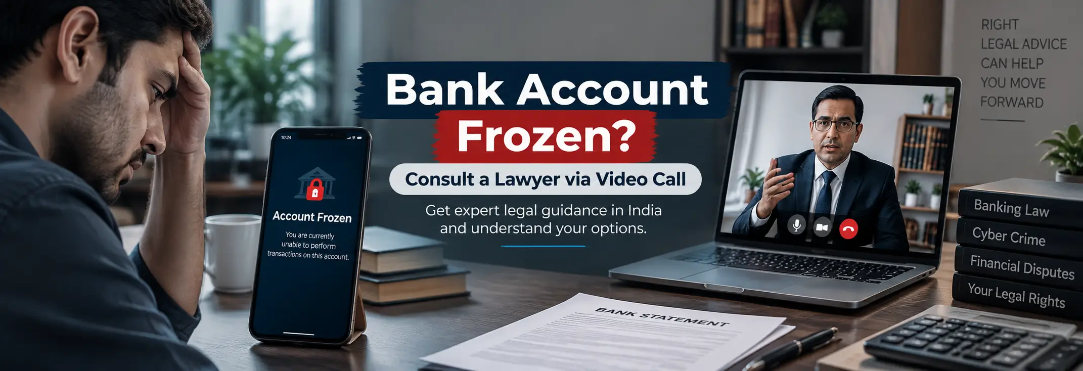 Bank account frozen in India legal consultation